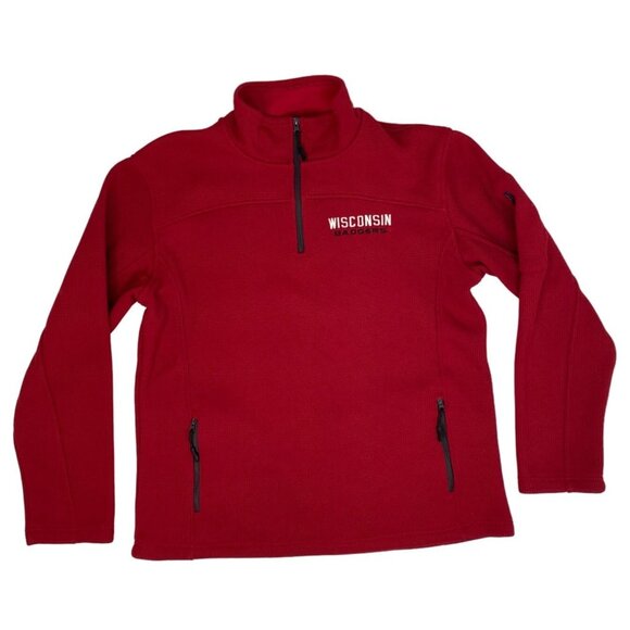Campus Heritage Men's 1/4 Zip Pullover University of Wisconsin Badgers XL Red - Picture 2 of 6